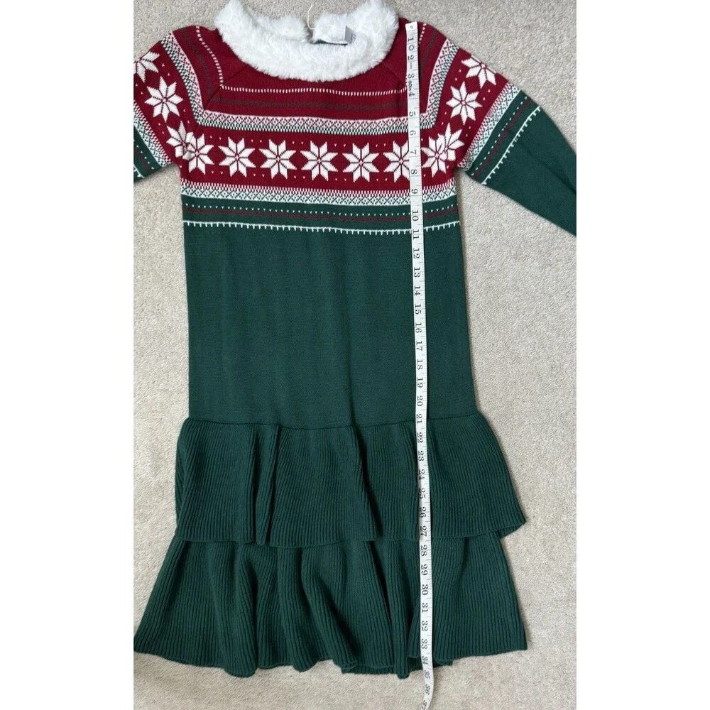 Gymboree Holiday Knit Sister Match Dresses 100% Cotton Green/Red Size 10 & 12